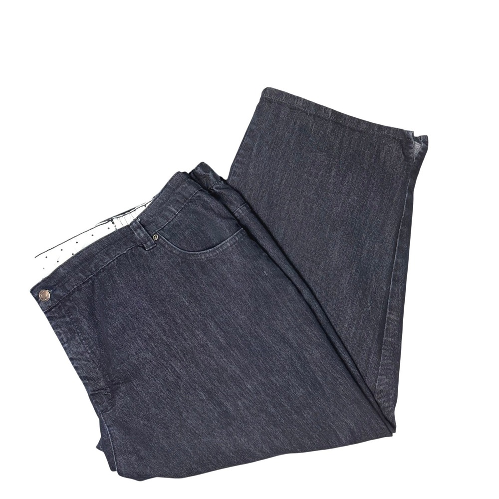Basic Editions Woman Jeans Dark Wash Denim Cropped Capri‎ Pants Size 24W